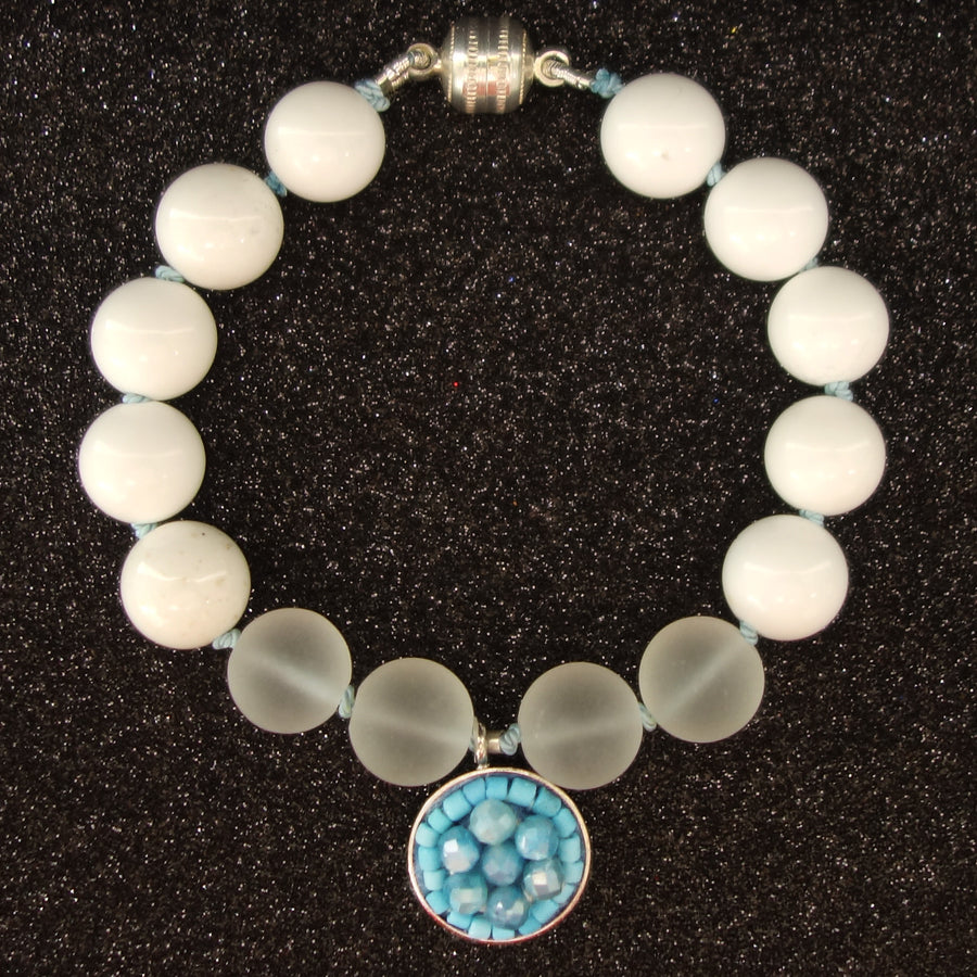 Blue Without You turquoise and howlite mosaic bracelet