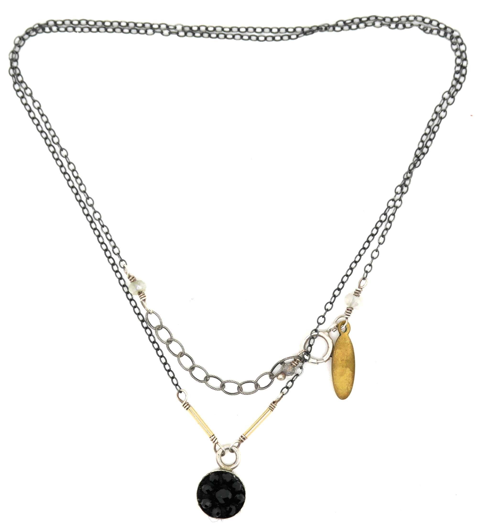 Moxie Black Onyx Mosaic Necklace, 10mm