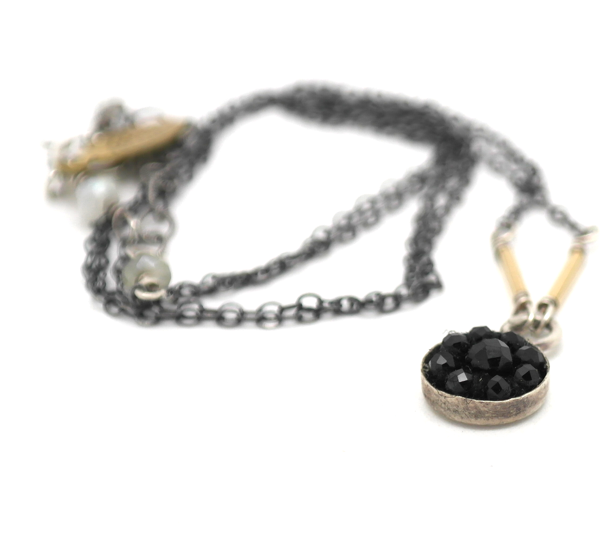 Moxie Black Onyx Mosaic Necklace, 10mm
