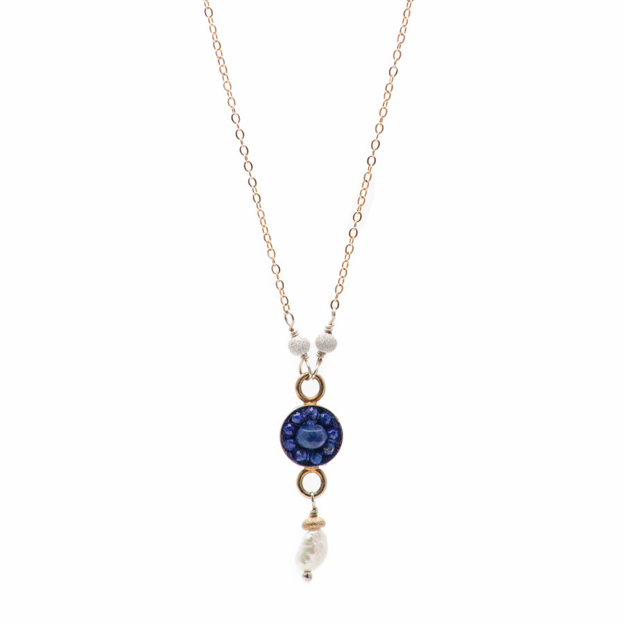 Moxie Lapis Lazuli gold necklace + pearl