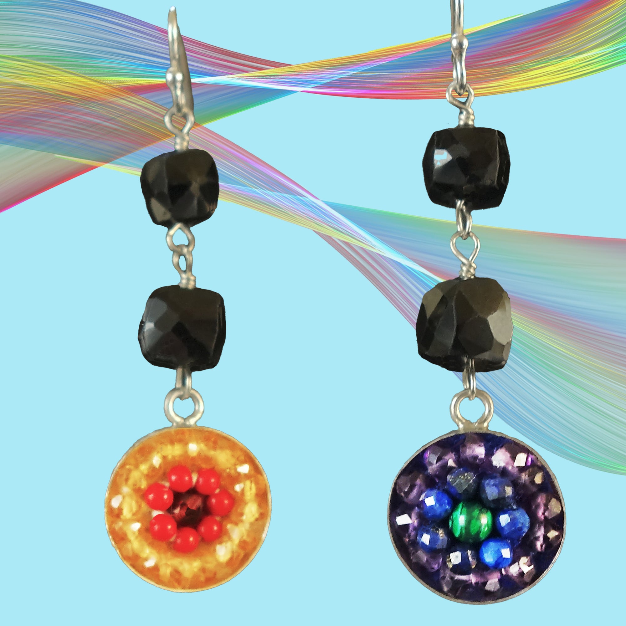 A Rainbow is a Promise mosaic earrings