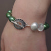 Emerald South Sea Pearl with Aquamarine bracelet