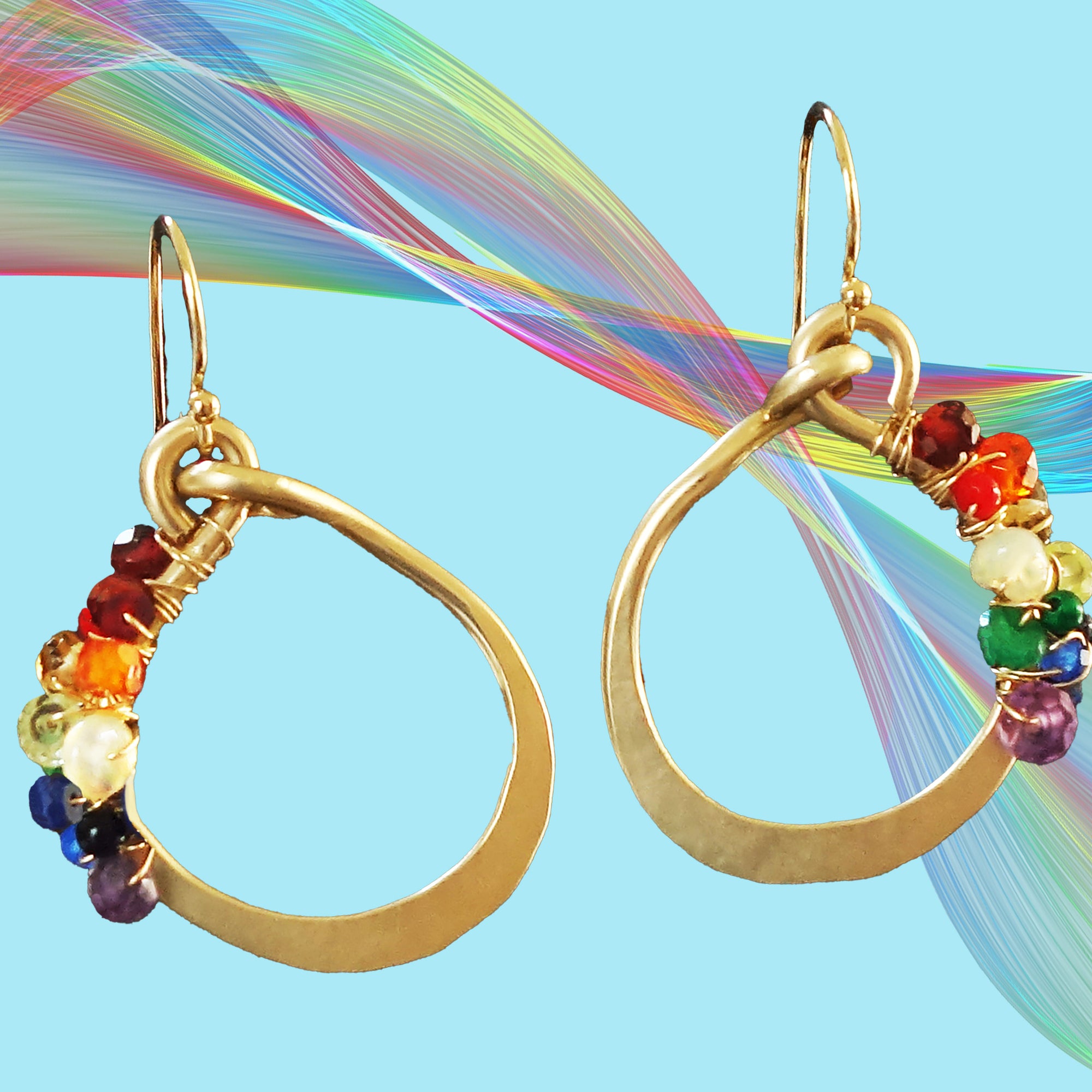 Color my World hand hammered gold earrings