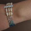 Aphrodite's Sea (pearl, aquamarine, and apatite) multi strand bracelet