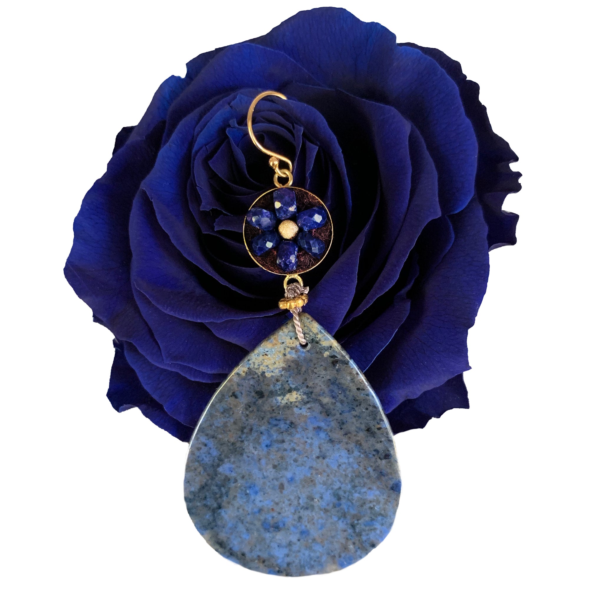Bluer than Midnight sapphire mosaic ear