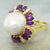 Luscious Jewels: pearl, diamond, amethyst and gold ring