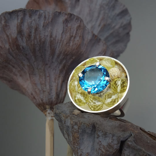 Autumn in New York Topaz mosaic ring