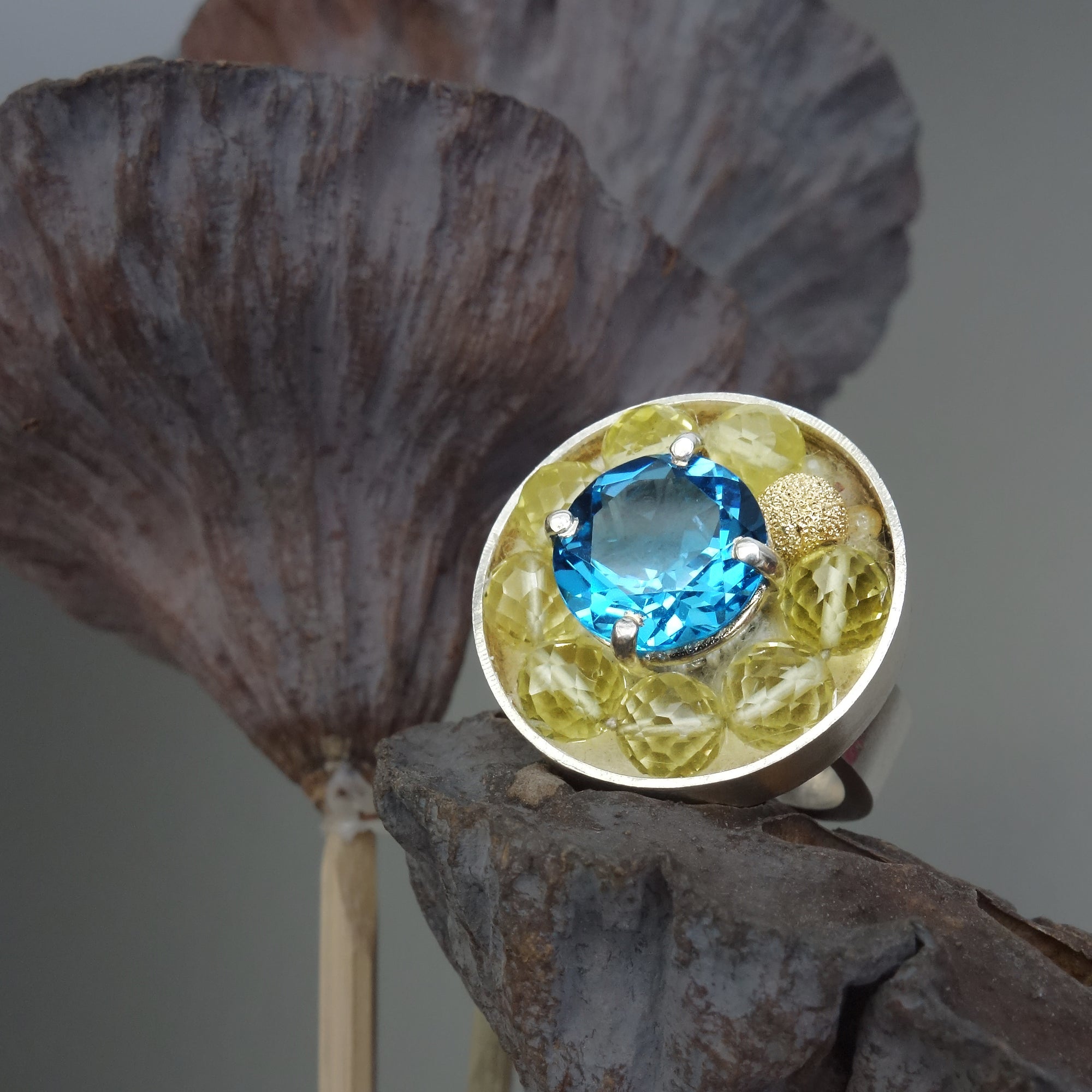 Autumn in New York Topaz mosaic ring