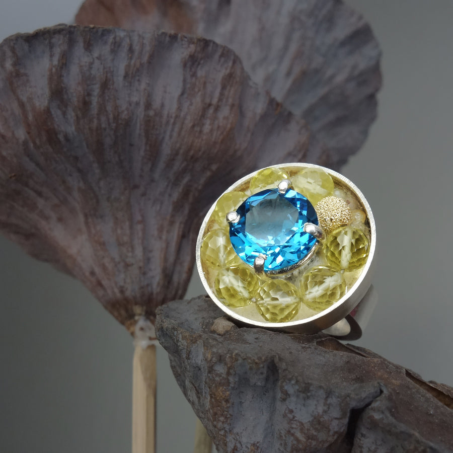 Autumn in New York Topaz mosaic ring