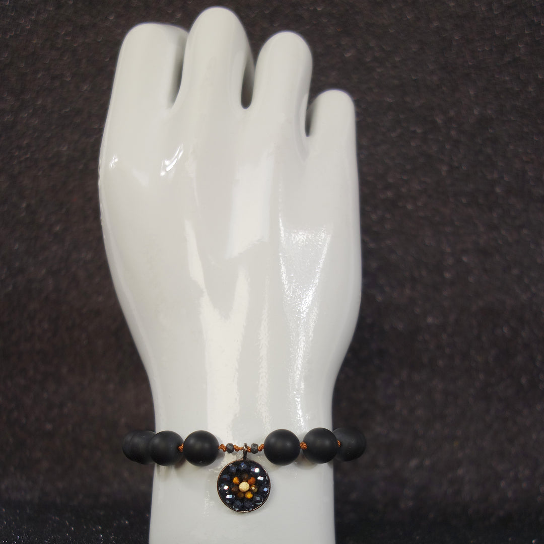Black is the New Black onyx and tiger eye mosaic bracelet