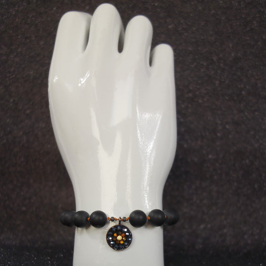 Black is the New Black onyx and tiger eye mosaic bracelet