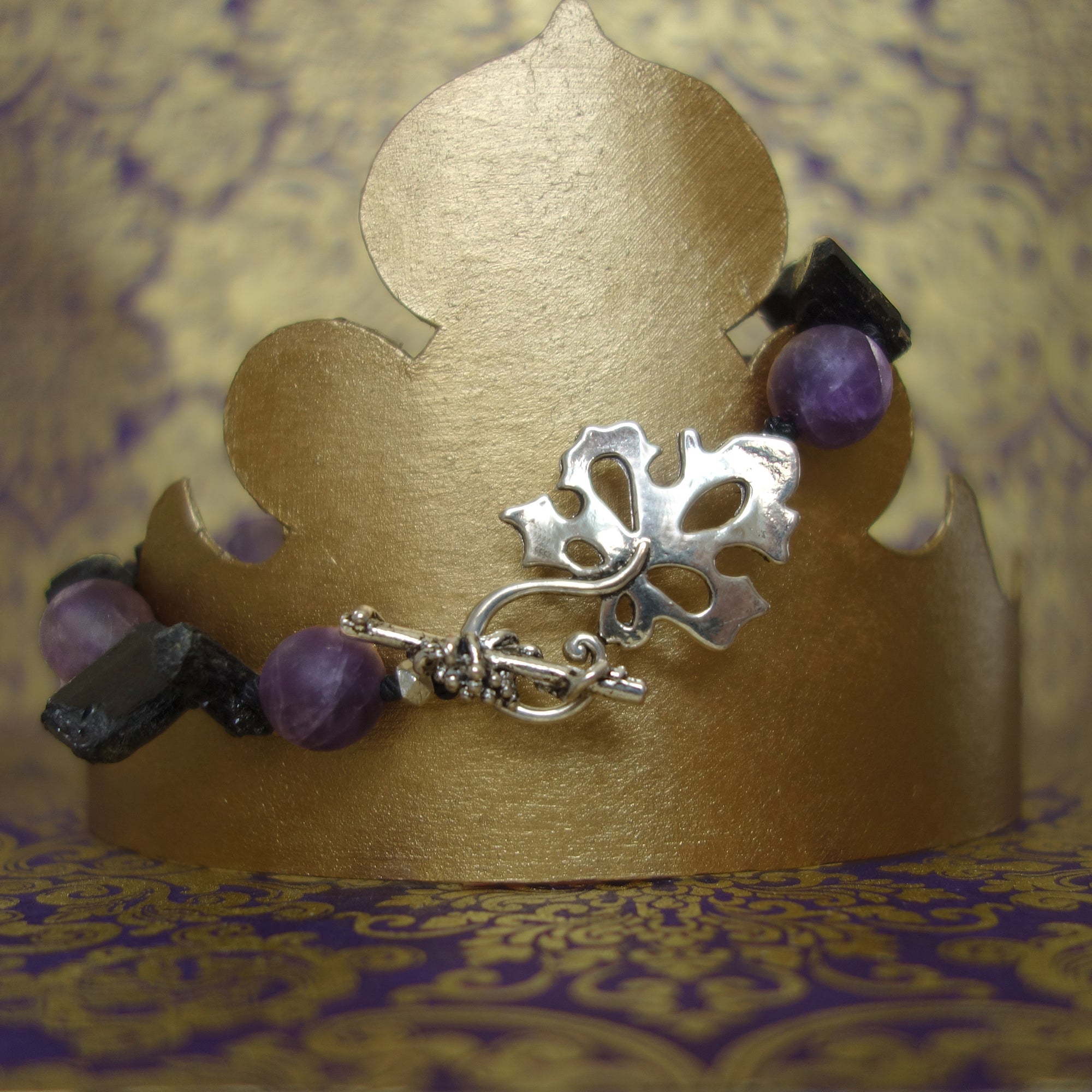 Amethyst and Black Tourmaline bracelet