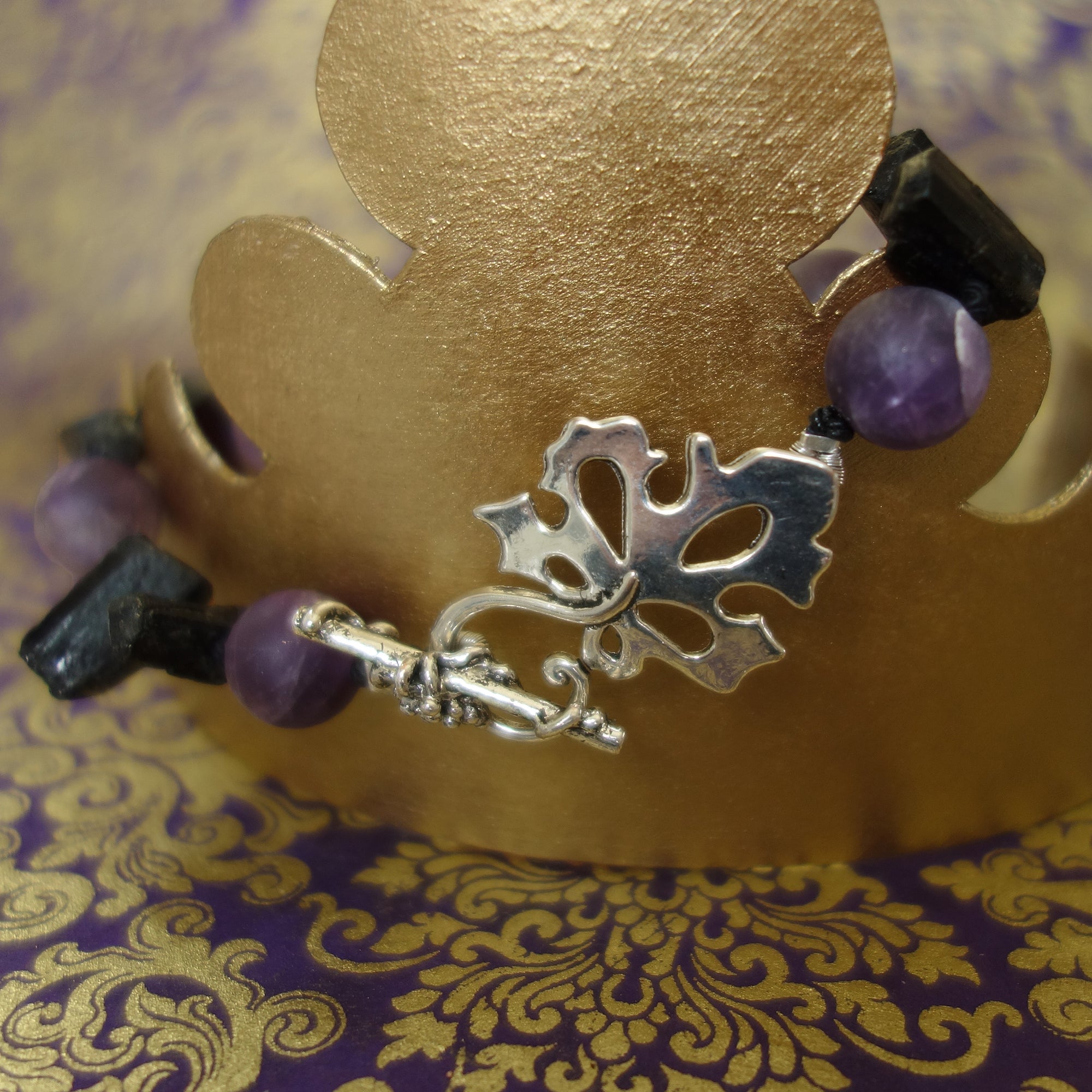 Amethyst and Black Tourmaline bracelet