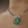 Inner Peace: topaz, peridot, and turquoise mosaic necklace