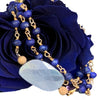 Gold, Silverite, and Blue Sapphire necklace