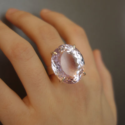 Pink Amethystilicious faceted gem ring