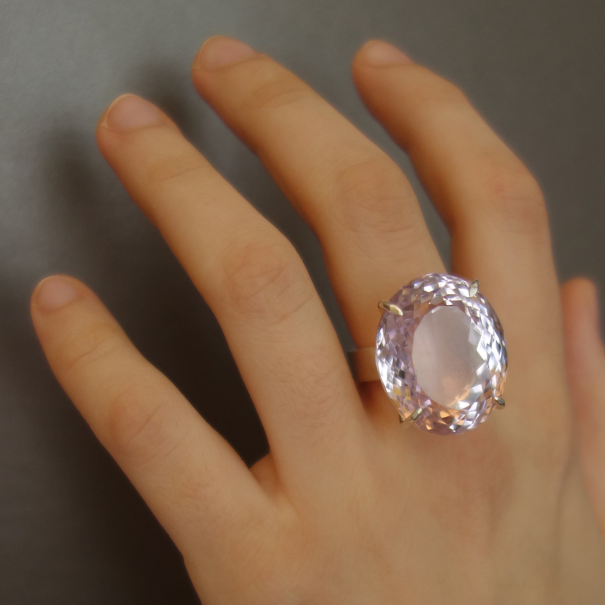 Pink Amethystilicious faceted gem ring