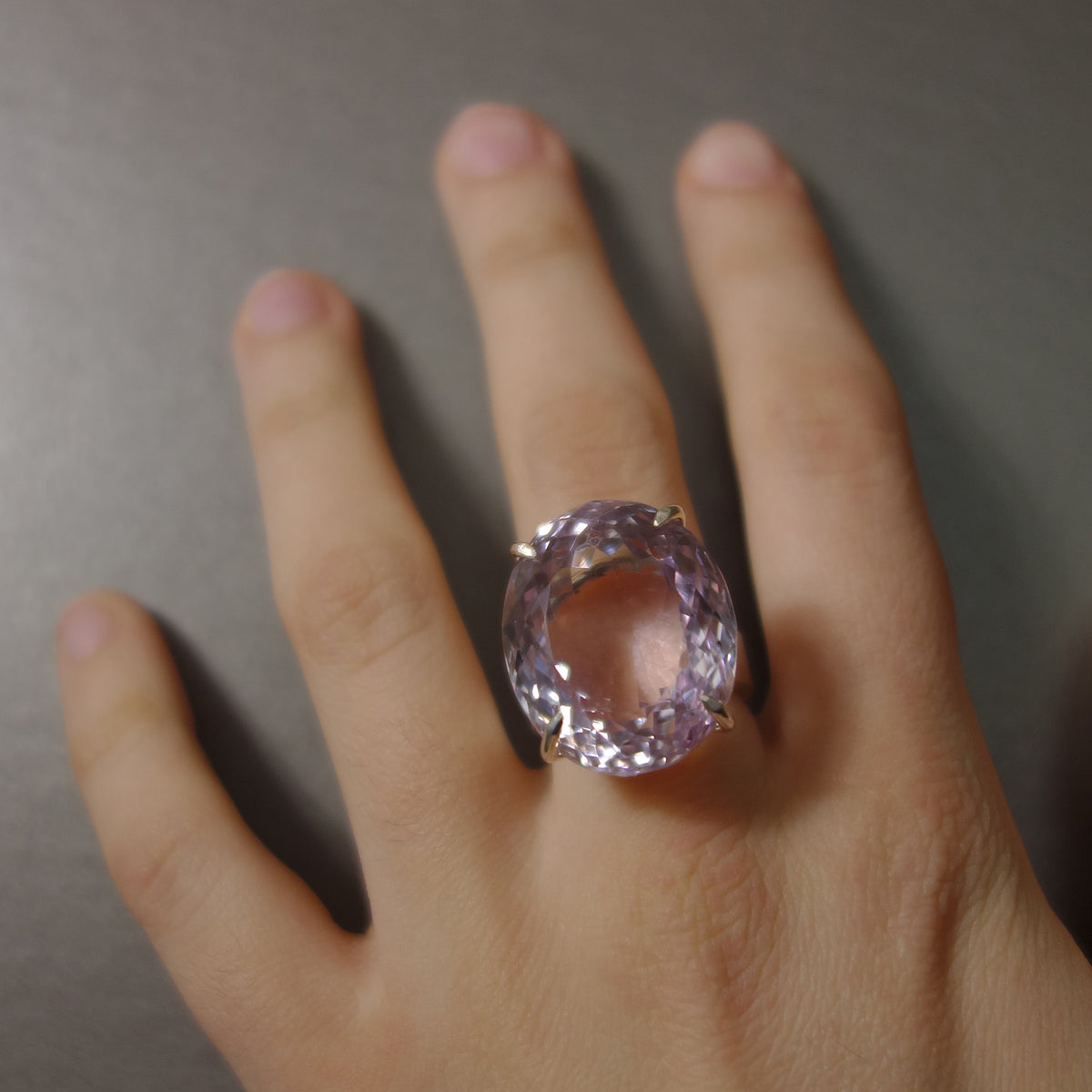 Pink Amethystilicious faceted gem ring