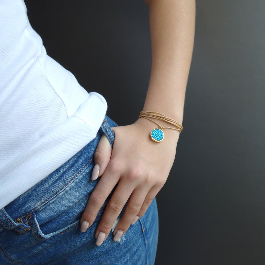 Turquoise Iconic Mosaic Wrap Bracelet and/or Necklace