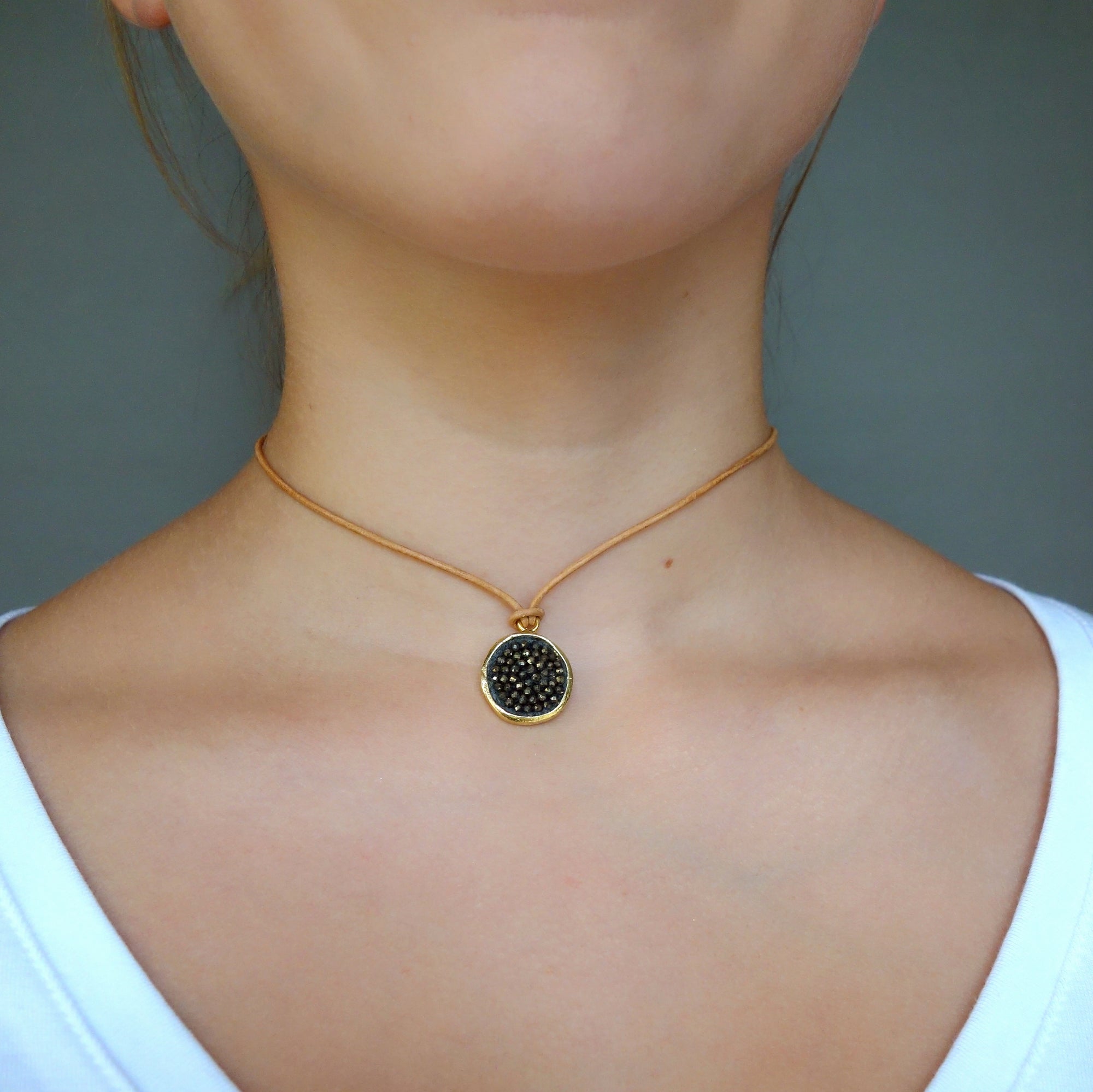 Pyrite Iconic Mosaic Wrap Bracelet and/or Necklace