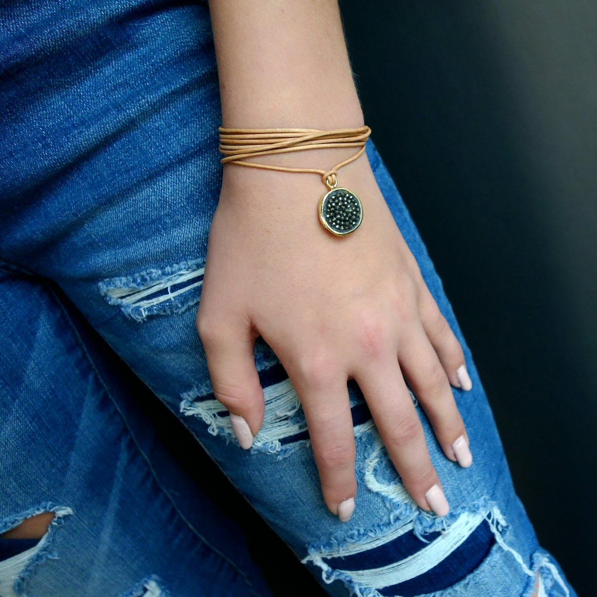 Pyrite Iconic Mosaic Wrap Bracelet and/or Necklace