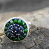 Blue Sapphire and Chrome Diopside Mosaic Ring