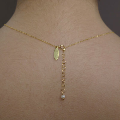 Micro Pearl BAR necklace on gold