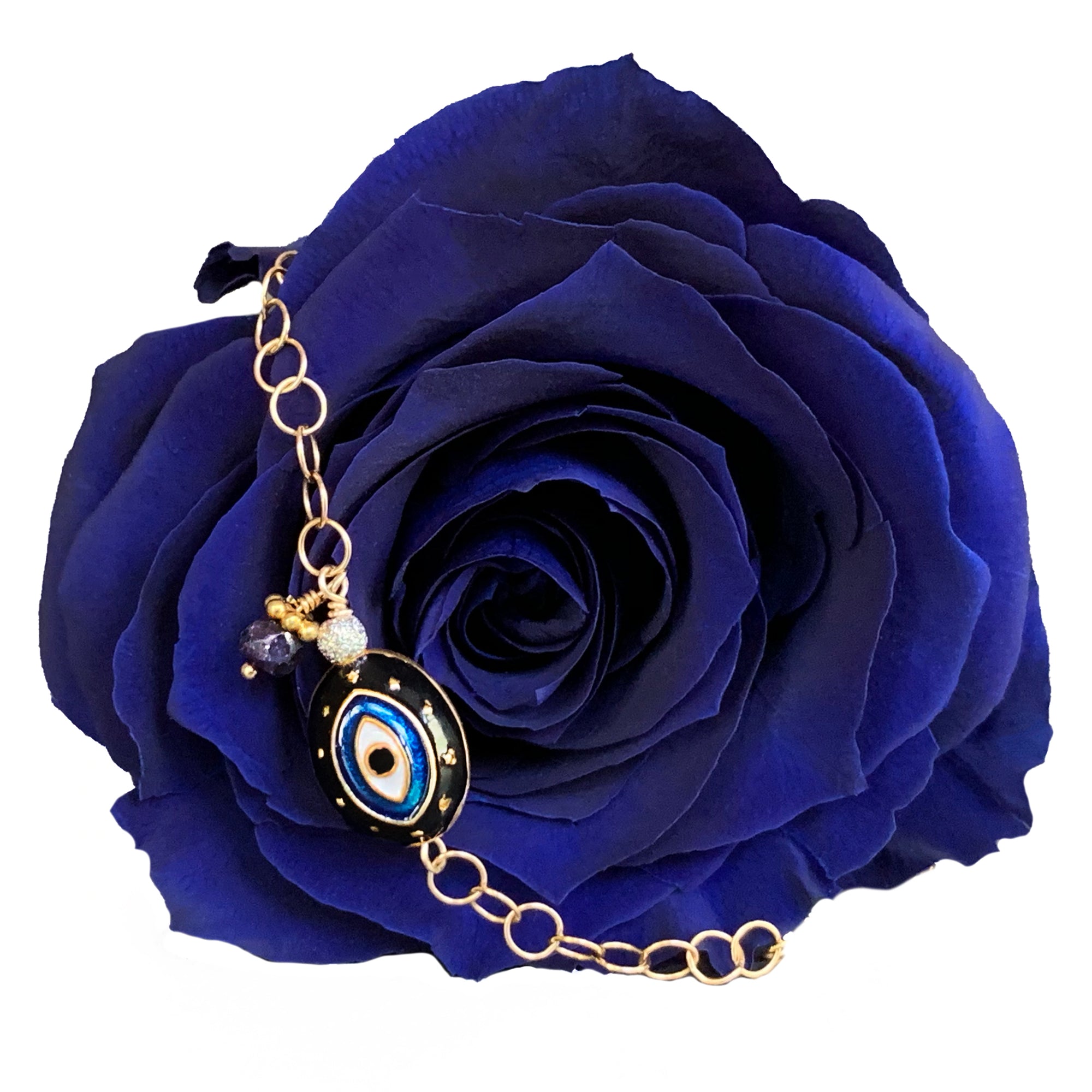 He Brings Me Tea at Night: enamel and gold bracelet