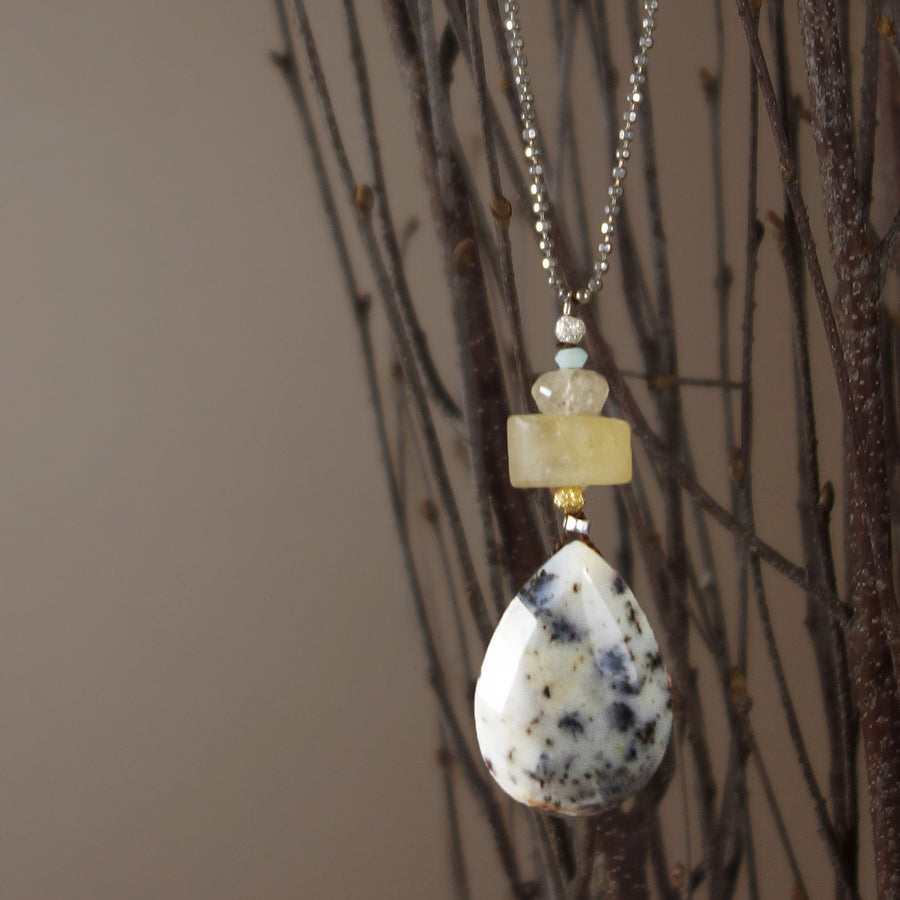 For Real Ethereal: opal and citrine necklace