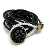 Iconic Black Sapphire and Black Onyx Wrap Bracelet, 17mm Mosaic