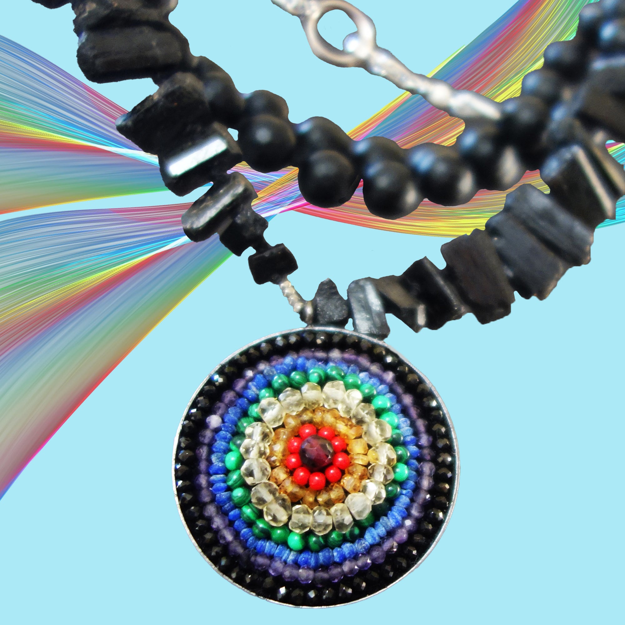 Eye of the Rainbow: mosaic necklace