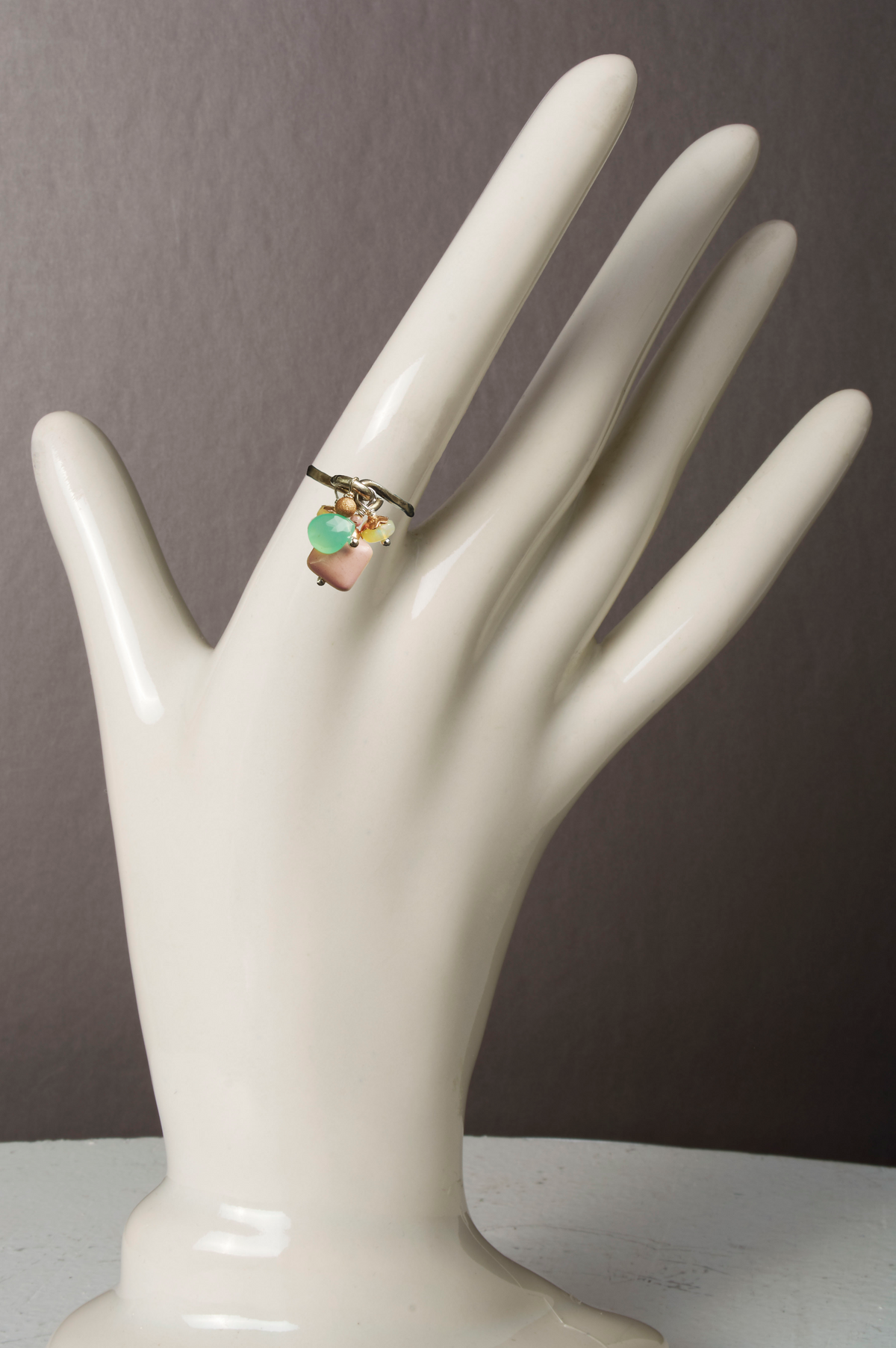 Opalicious Cluster: hand hammered silver + gems ring
