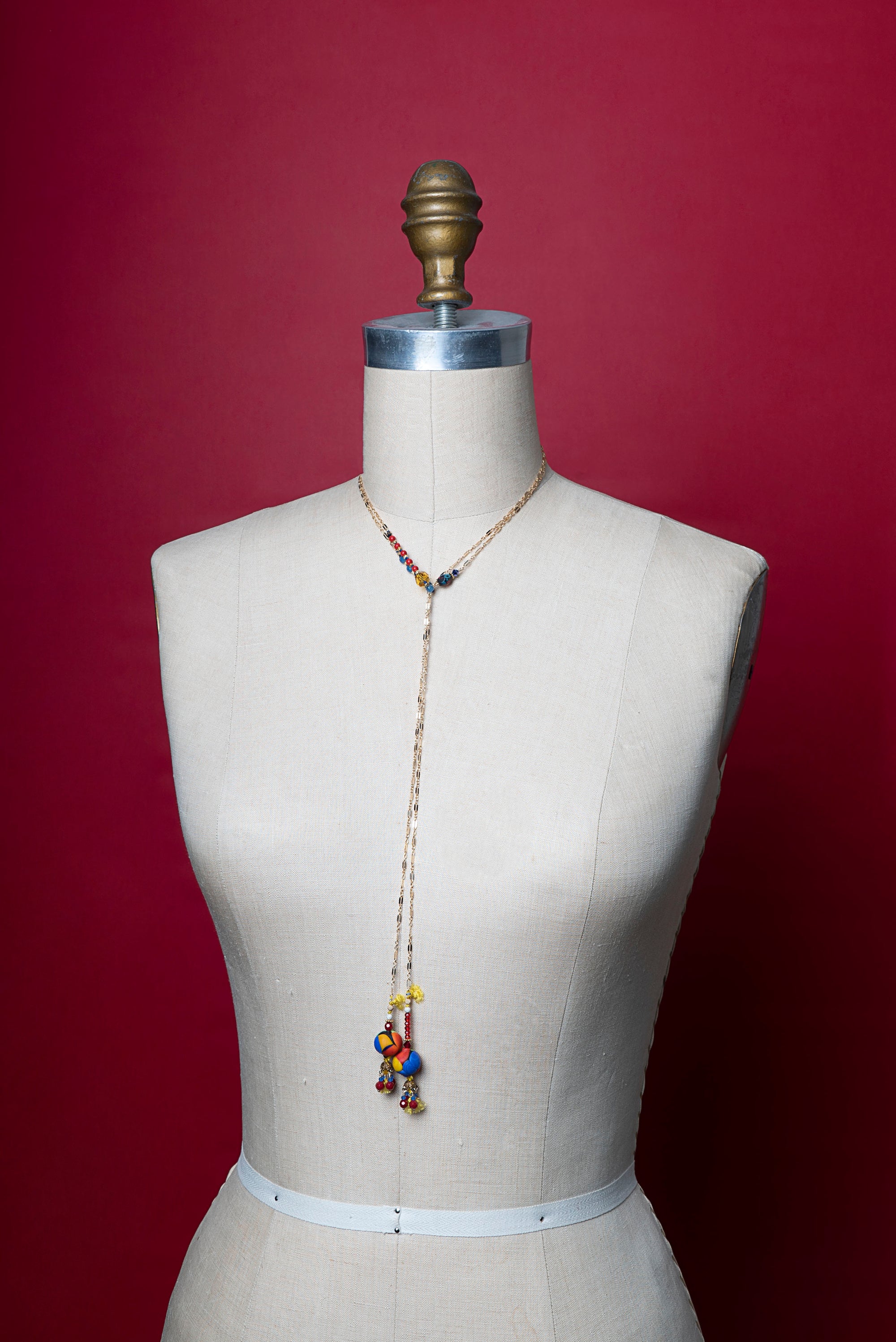Wanderlust Murano glass and gold chain open necklace (Murano)