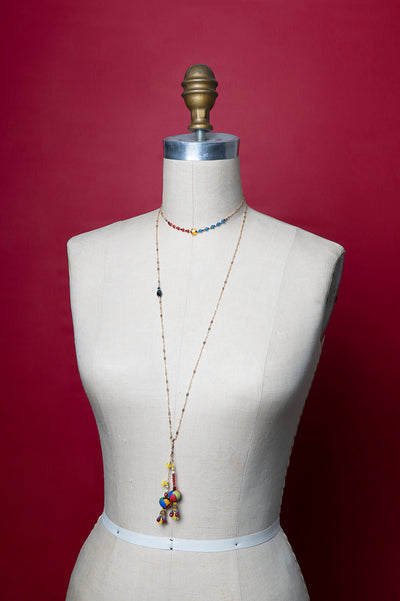 Wanderlust Murano glass and gold chain open necklace (Murano)