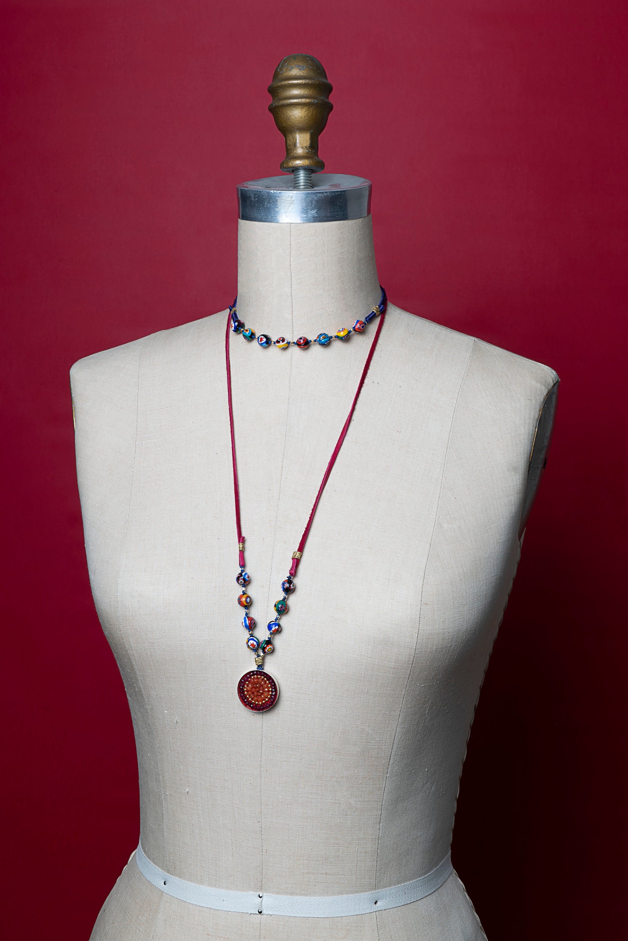 Wanderlust Murano Millefiori glass wrap bracelet and necklace (Murano)