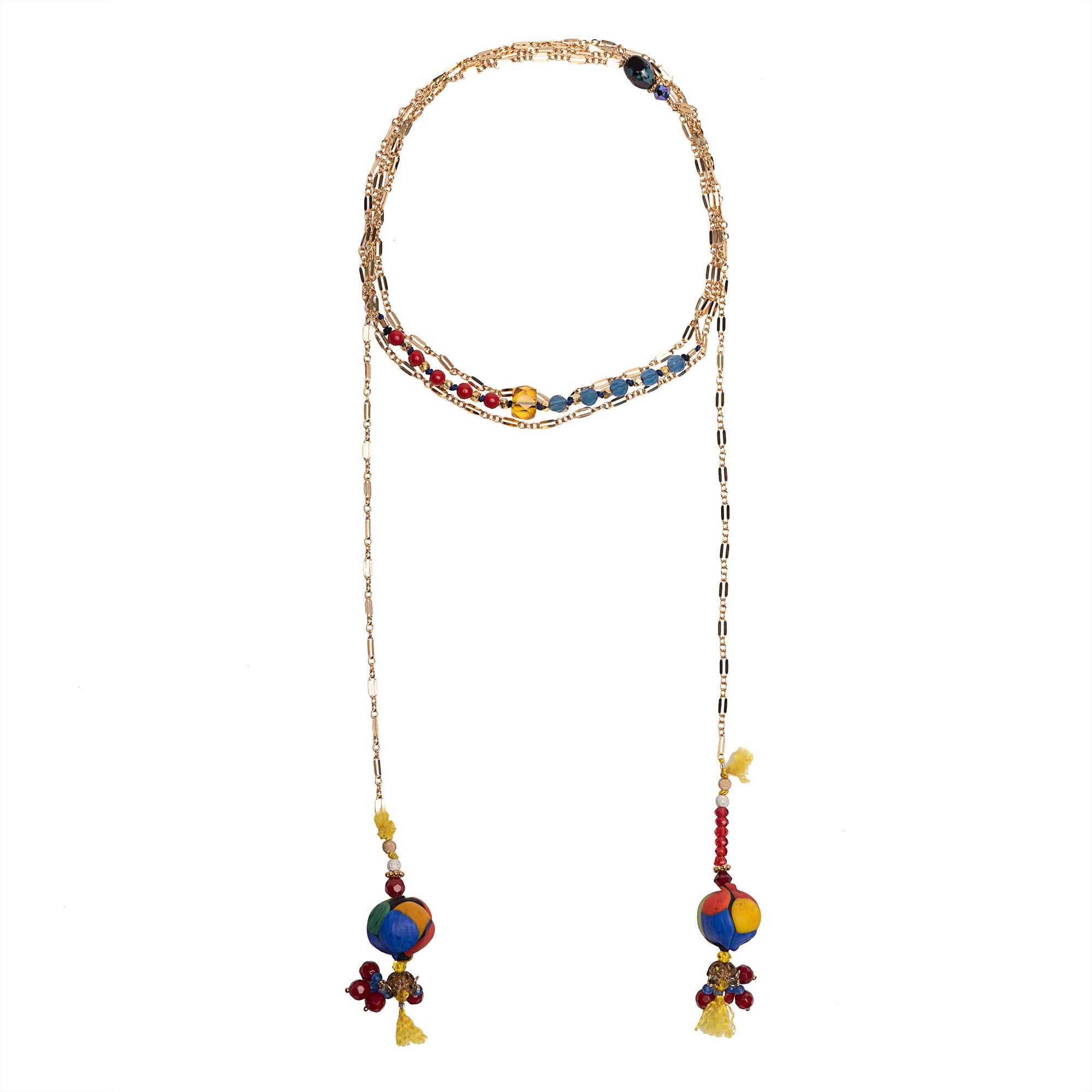 Wanderlust Murano glass and gold chain open necklace (Murano)