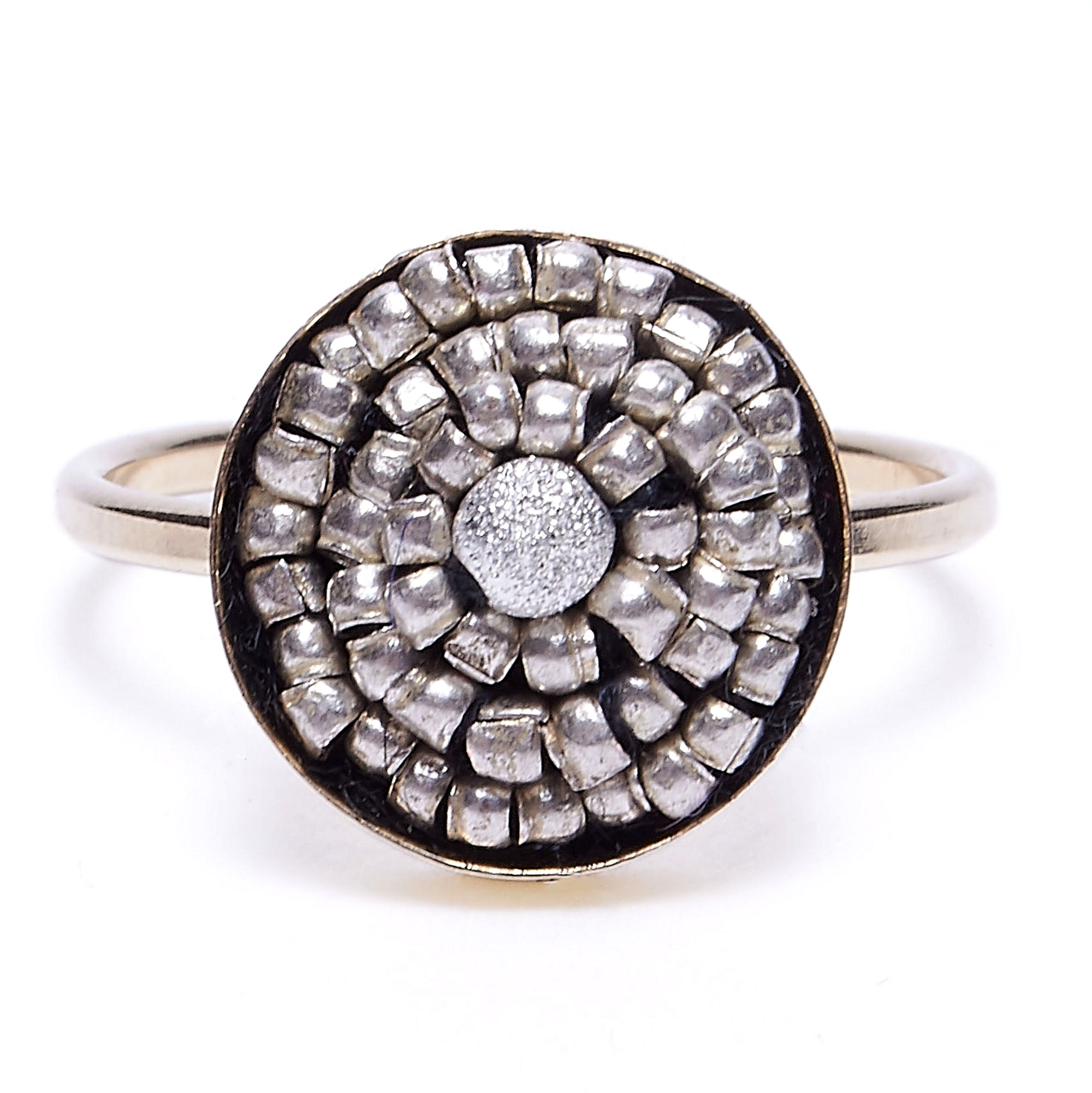 Sterling Silver Metallic Mosaic Ring