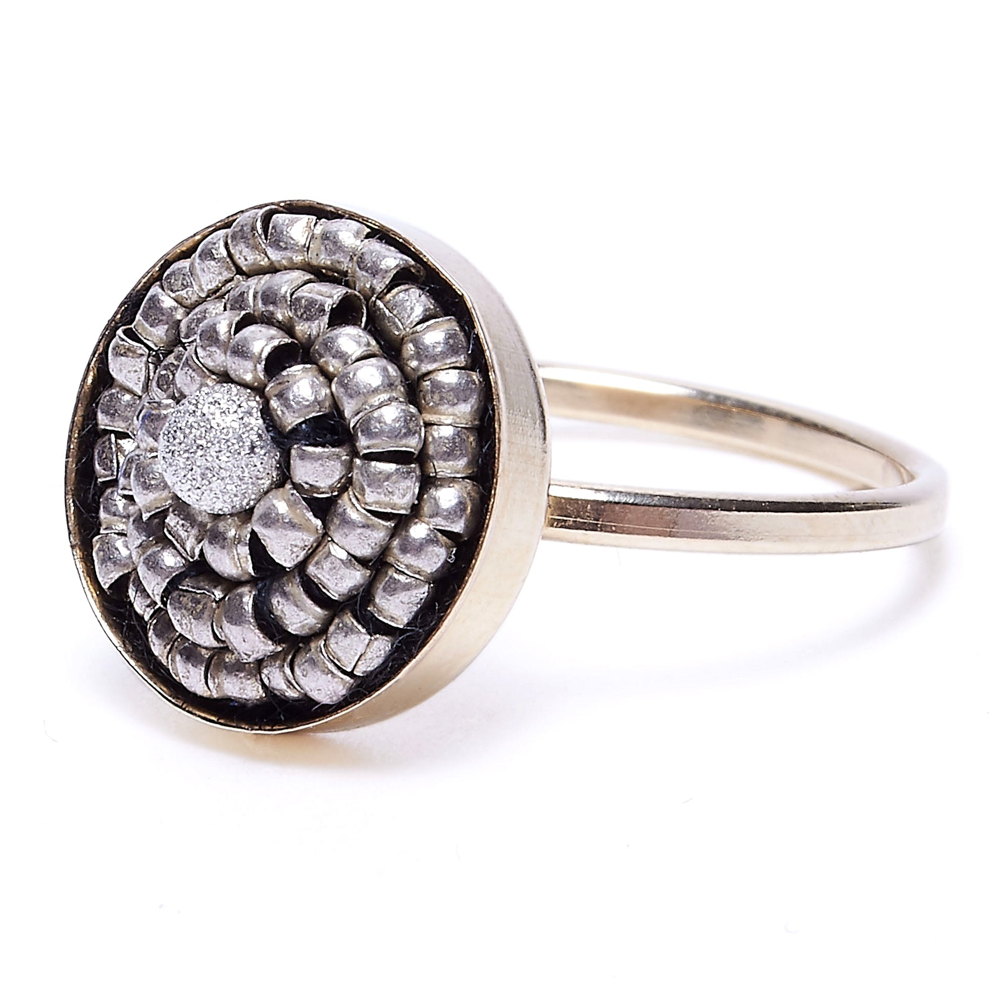 Sterling Silver Metallic Mosaic Ring