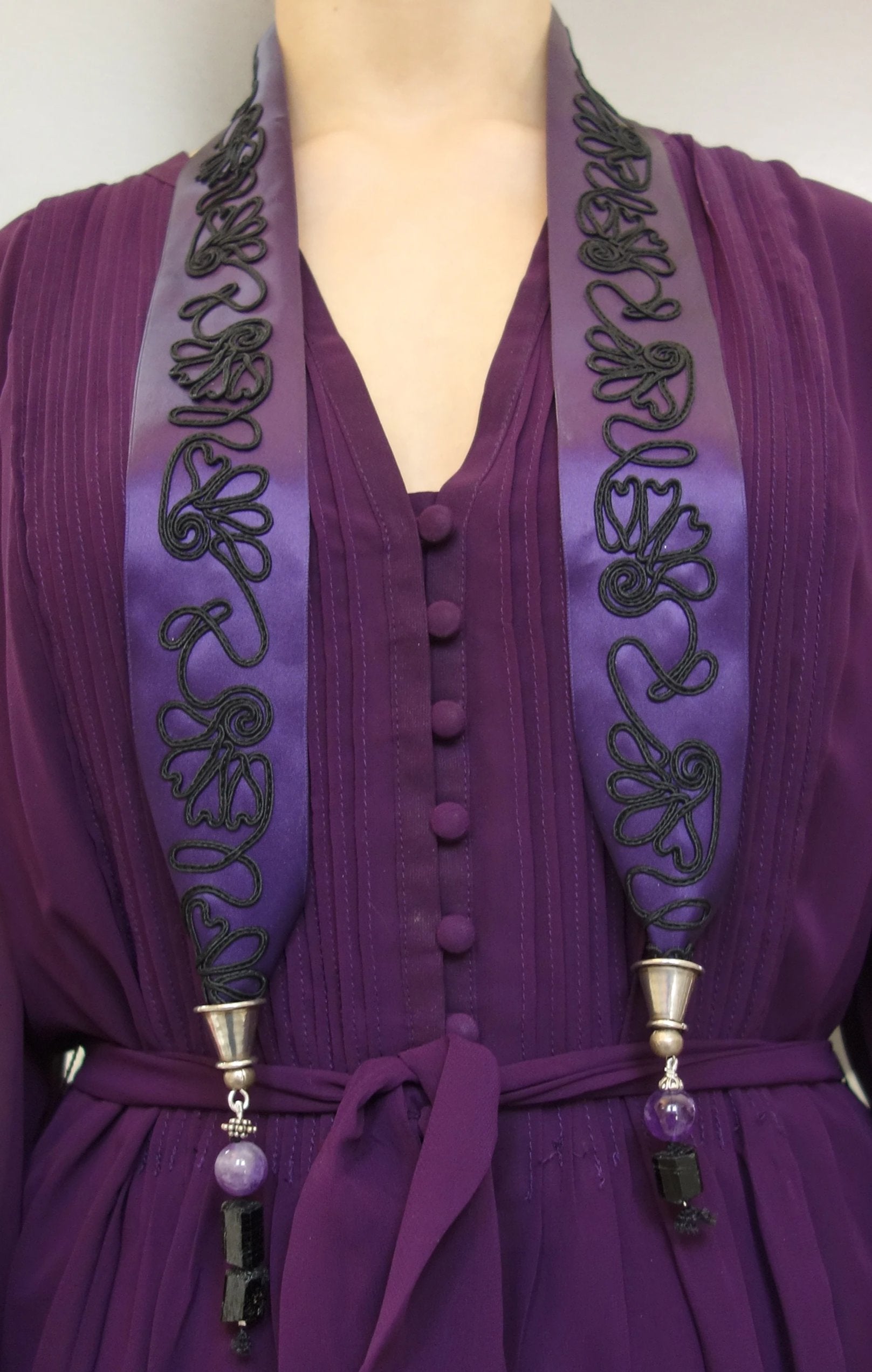 Regal Royal Purple amethyst and black tourmaline