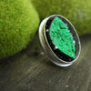Sleek Zen Chique: uvarovite and sapphire mosaic ring