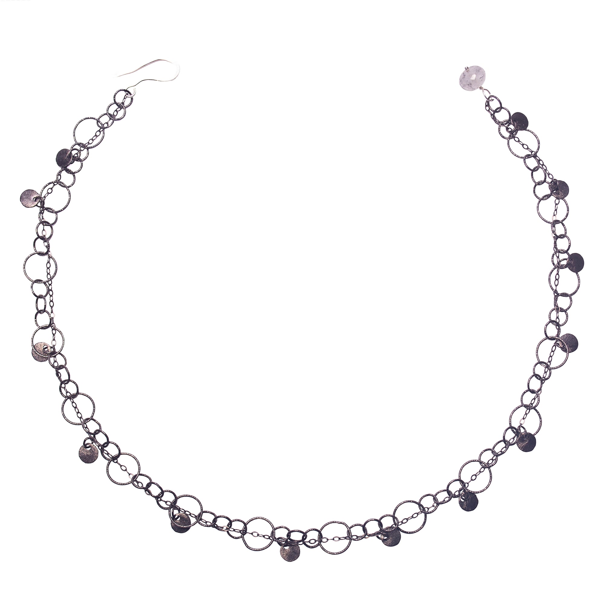 Fire & Ice Oxidized Silver Bracelet/Necklace (Ice)