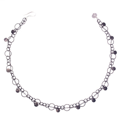 Fire & Ice Oxidized Silver Bracelet/Necklace (Ice)