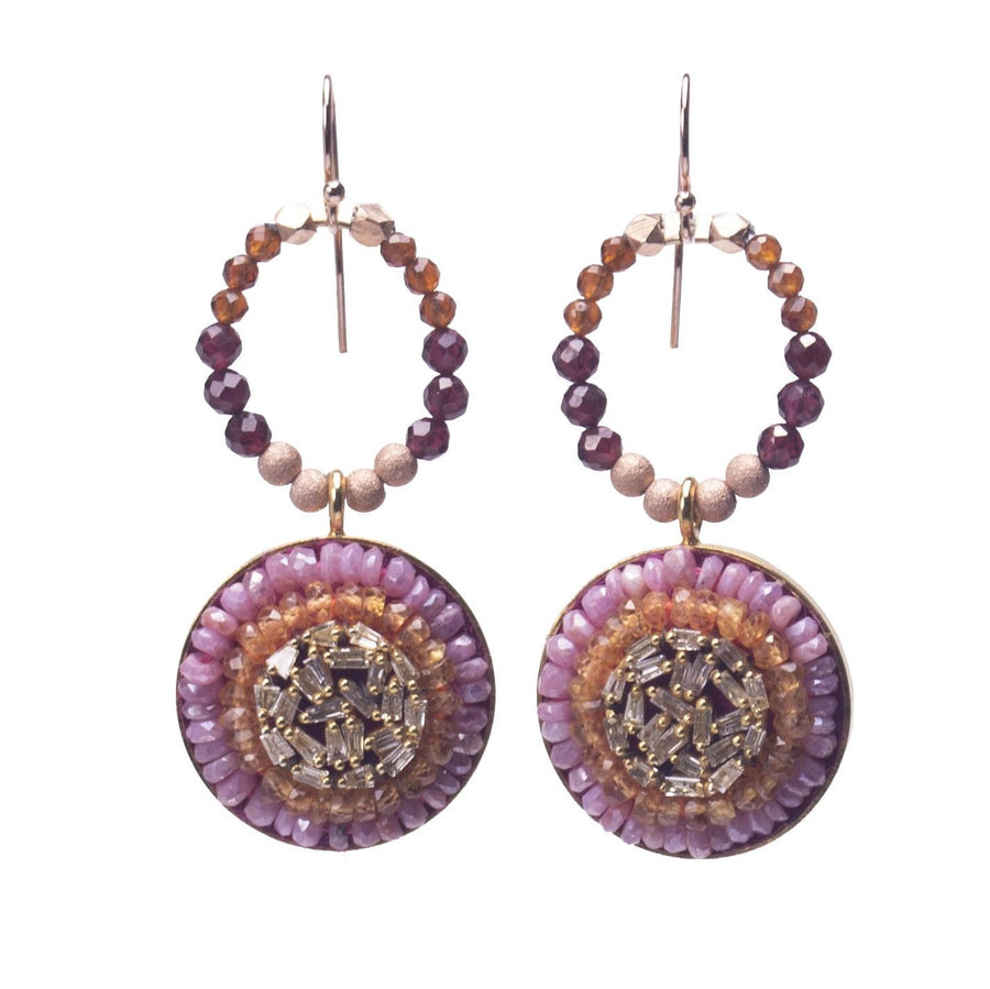 Fire & Ice Diamond Mosaic Earrings , 20mm (Fire)