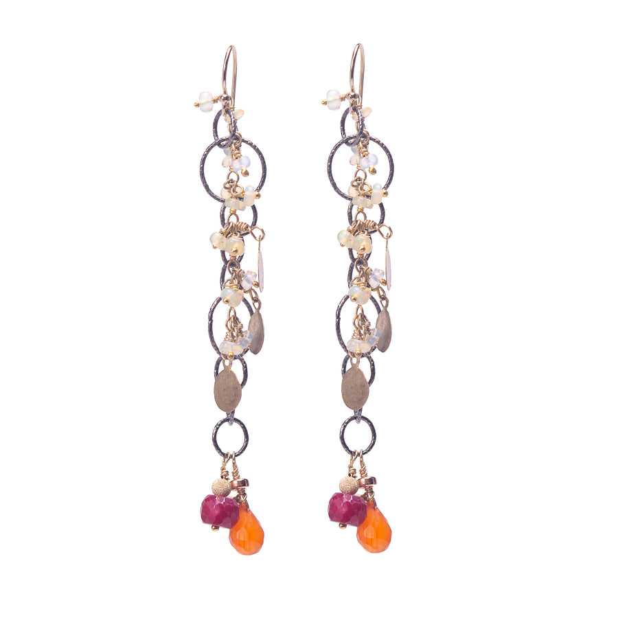 Fire & Ice Ethiopian Opal Earrings (Fire)