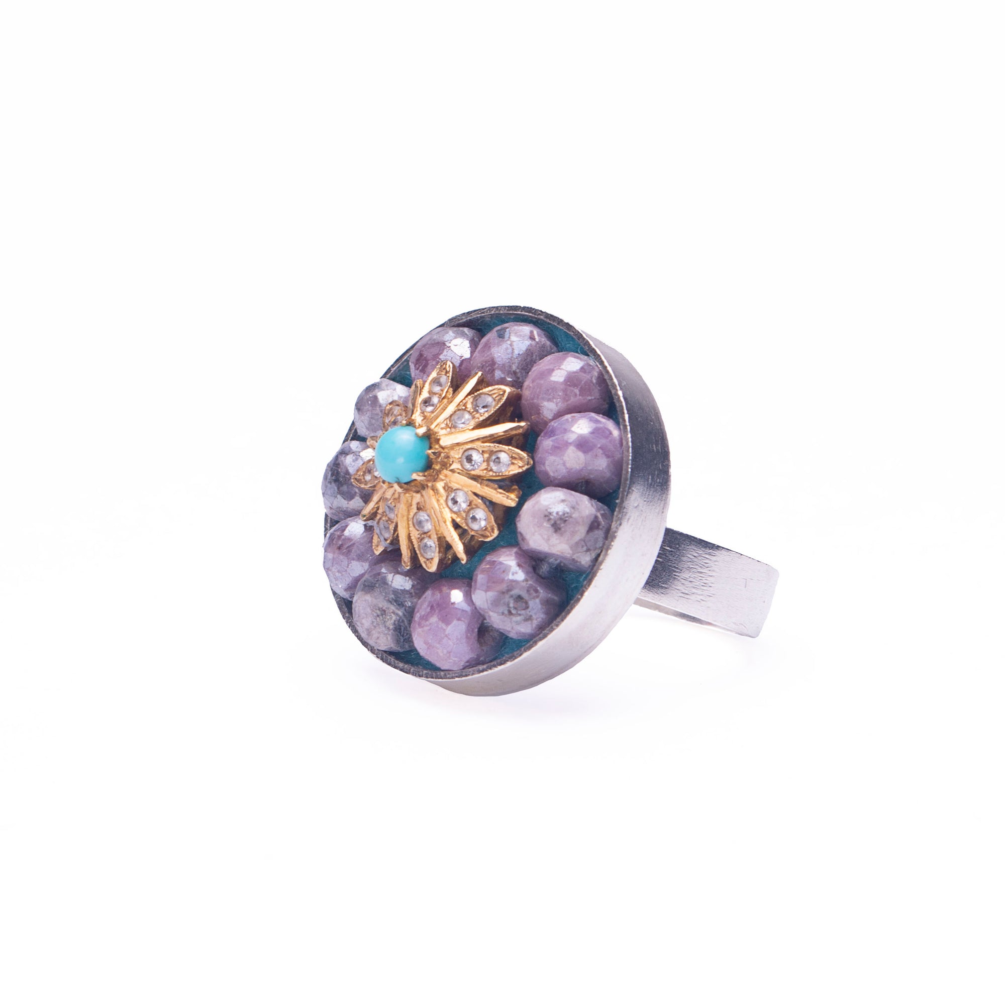 Fire & Ice Diamond Mosaic Ring, 24mm (Ice)