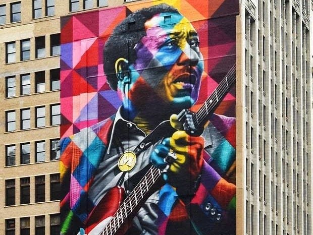 Chicago Blues Star: diamond + tourmaline necklace