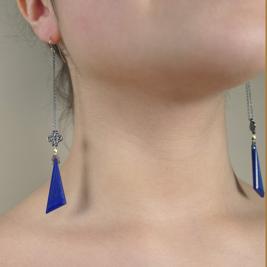 Lapis and Diamonds my dahlink earrings