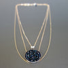 Triple Strand Gold and Blue Sapphire necklace