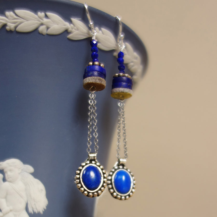 In the Early Morning Rain lapis earring
