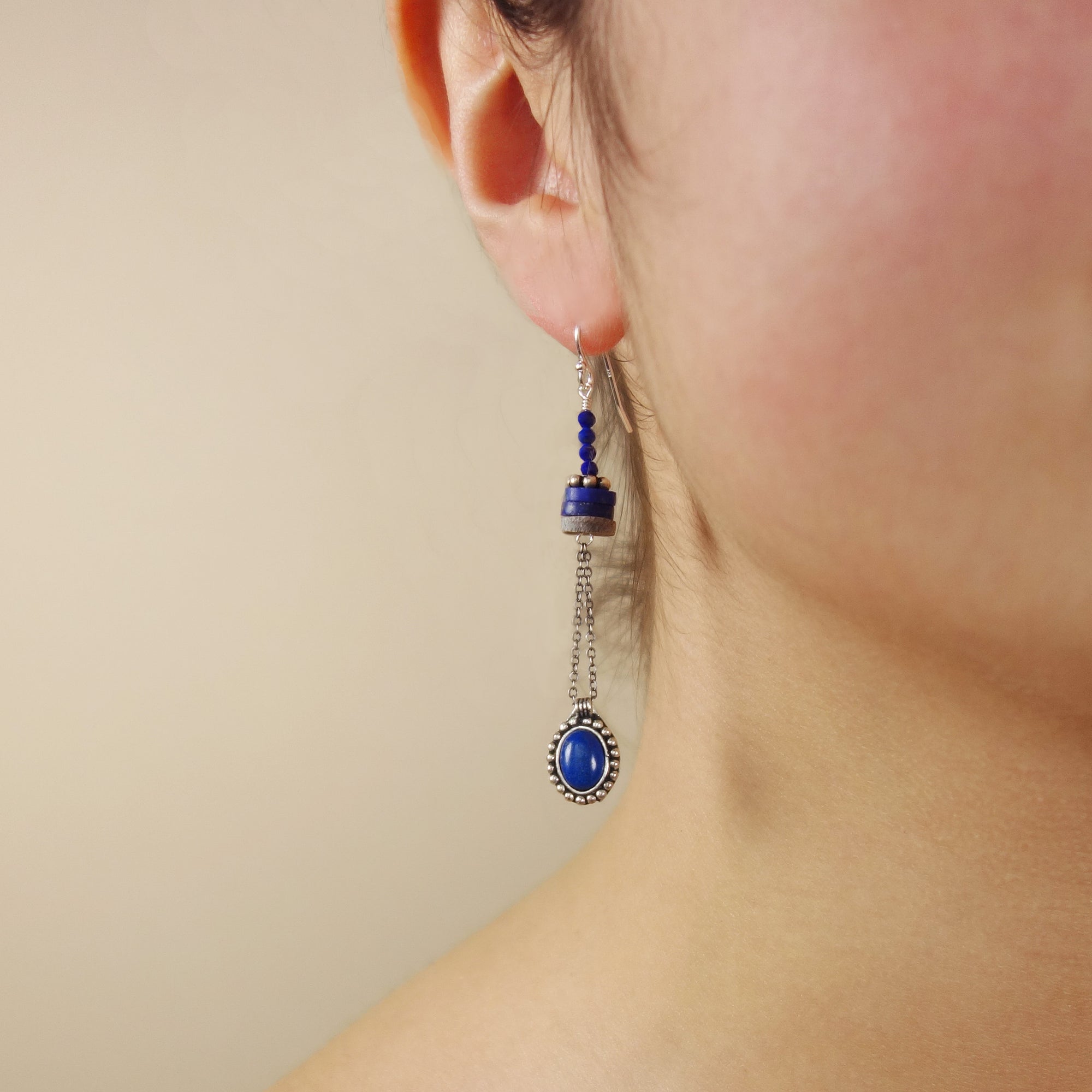 In the Early Morning Rain lapis earring